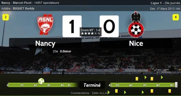 Nancy 1 - 0 Nice